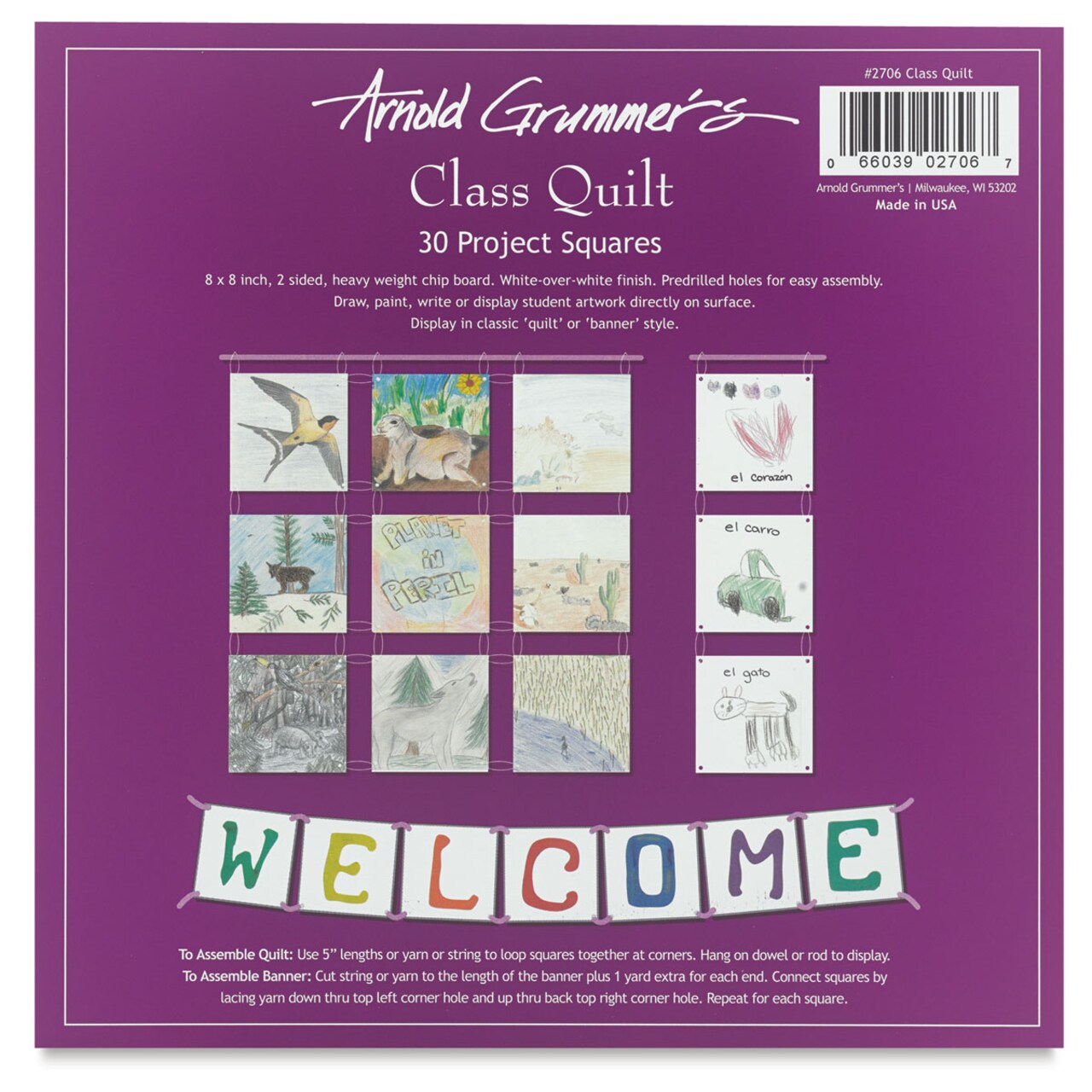 Arnold Grummer's Paper Quilt Project - 8" x 8" Squares, Package of 30